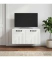 vidaXL Wall-Mounted TV Cabinet White 59.5 x 41 x 30 cm Engineered Wood — Size: 59.5 x 41 cm