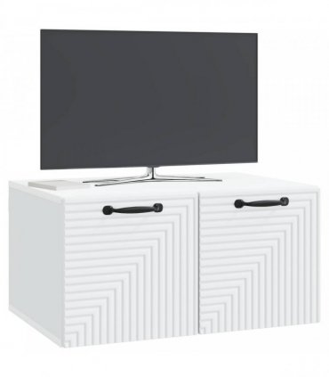 vidaXL Wall-Mounted TV Cabinet White 59.5 x 41 x 30 cm Engineered Wood — Size: 59.5 x 41 cm