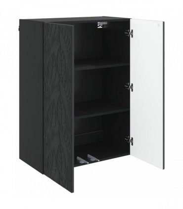 vidaXL Wall-Mounted Cabinet Black 66 x 34.5 x 90 cm Engineered Wood — V0672203129