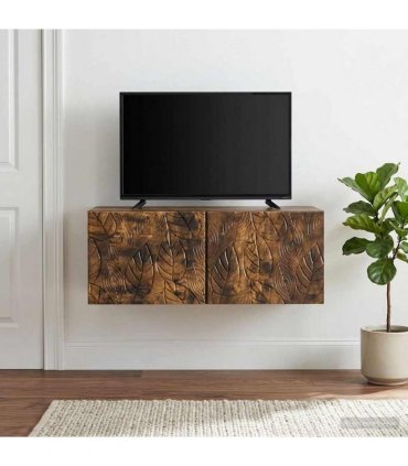 vidaXL Wall-Mounted TV Cabinet 59.5 x 31 cm Smoked Oak Engineered Wood