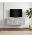 vidaXL Wall-Mounted TV Cabinet 98 x 41 x 30 cm Concrete Grey — Size: 98 x 41 cm — V0672203138
