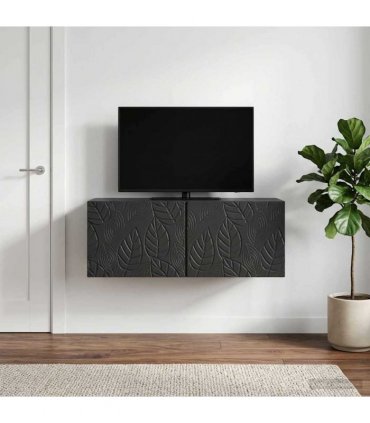 vidaXL Wall-Mounted TV Cabinet 78.5 x 31 cm Black Engineered Wood