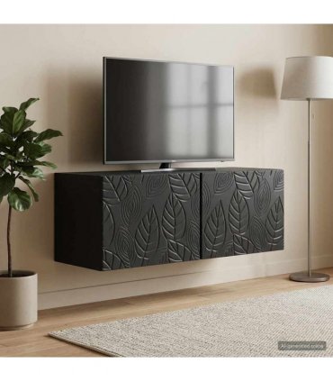 vidaXL Wall-Mounted TV Cabinet 78.5 x 31 cm Black Engineered Wood