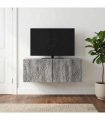 vidaXL Wall-Mounted TV Cabinet 98 x 41 x 30 cm Grey Sonoma — Size: 98 x 41 cm