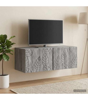vidaXL Wall-Mounted TV Cabinet 98 x 41 x 30 cm Grey Sonoma — Size: 98 x 41 cm