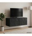 vidaXL Wall-Mounted TV Cabinet 98 x 41 x 30 cm Black Engineered Wood — Size: 98 x 41 cm — V0672203146