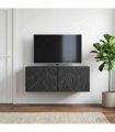 vidaXL Wall-Mounted TV Cabinet 59.5 x 41 x 30 cm Black Engineered Wood — Size: 59.5 x 41 cm — V0672203147