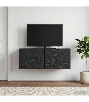 vidaXL Wall-Mounted TV Cabinet 98 x 31 cm Black Engineered Wood