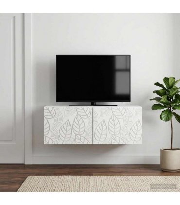 vidaXL Wall-Mounted TV Cabinet 59.5 x 41 x 30 cm White Engineered Wood — Size: 59.5 x 41 cm