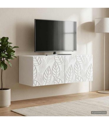 vidaXL Wall-Mounted TV Cabinet 59.5 x 41 x 30 cm White Engineered Wood — Size: 59.5 x 41 cm