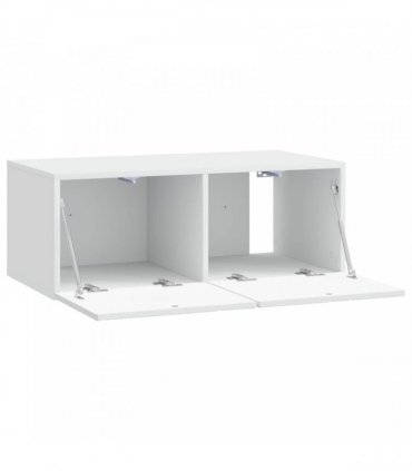 vidaXL Wall-Mounted TV Cabinet 59.5 x 41 x 30 cm White Engineered Wood — Size: 59.5 x 41 cm