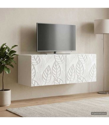 vidaXL Wall-Mounted TV Cabinet 98 x 41 x 30 cm White Engineered Wood — Size: 98 x 41 cm