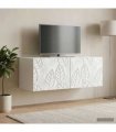 vidaXL Wall-Mounted TV Cabinet 98 x 41 x 30 cm White Engineered Wood — Size: 98 x 41 cm