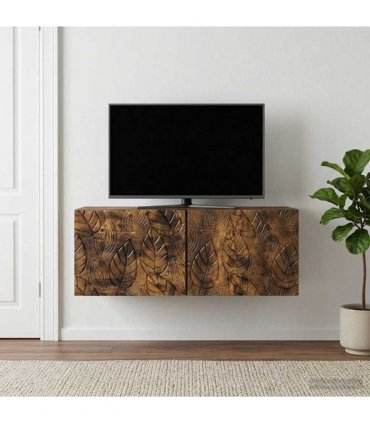 vidaXL Wall-Mounted TV Cabinet 98 x 41 x 30 cm Smoked Oak — Size: 98 x 41 cm