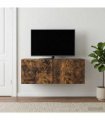 vidaXL Wall-Mounted TV Cabinet 98 x 41 x 30 cm Smoked Oak — Size: 98 x 41 cm