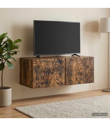 vidaXL Wall-Mounted TV Cabinet 98 x 41 x 30 cm Smoked Oak — Size: 98 x 41 cm