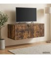 vidaXL Wall-Mounted TV Cabinet 98 x 31 cm Smoked Oak Engineered Wood