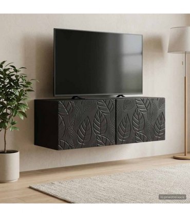 vidaXL Wall-Mounted TV Cabinet 78.5 x 41 x 30 cm Black Engineered Wood — Size: 78.5 x 41 cm — V0672203183