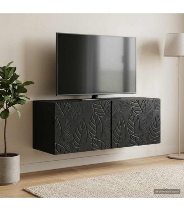 vidaXL Wall-Mounted TV Cabinet 59.5 x 31 cm Black Engineered Wood