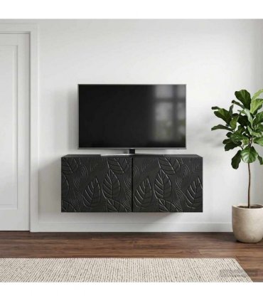 vidaXL Wall-Mounted TV Cabinet 59.5 x 31 cm Black Engineered Wood