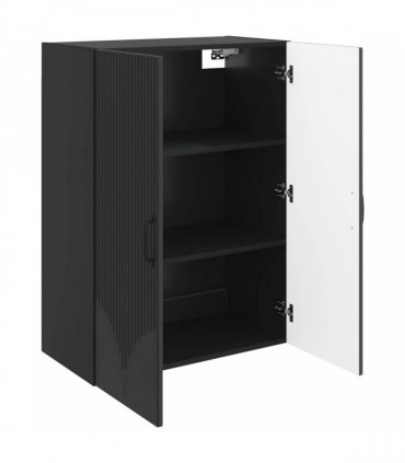 vidaXL Wall-Mounted Cabinet Black 66 x 34.5 x 90 cm Engineered Wood — V0672203190