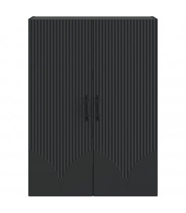 vidaXL Wall-Mounted Cabinet Black 66 x 34.5 x 90 cm Engineered Wood — V0672203190