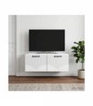 vidaXL Wall-Mounted TV Cabinet White 78.5 x 41 x 30 cm Engineered Wood — Size: 78.5 x 41 cm — V0672203215