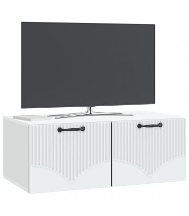 vidaXL Wall-Mounted TV Cabinet White 78.5 x 41 x 30 cm Engineered Wood — Size: 78.5 x 41 cm — V0672203215