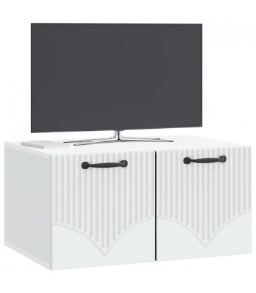 vidaXL Wall-Mounted TV Cabinet White 59.5 x 41 x 30 cm Engineered Wood — Size: 59.5 x 41 cm — V0672203216