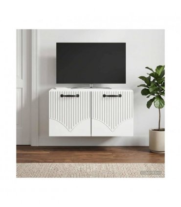 vidaXL Wall-Mounted TV Cabinet White 59.5 x 41 x 30 cm Engineered Wood — Size: 59.5 x 41 cm — V0672203216
