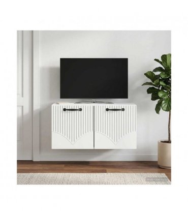 vidaXL Wall-Mounted TV Cabinet White 59.5 x 31 x 30 cm Engineered Wood — Size: 59.5 x 31 cm — V0672203217