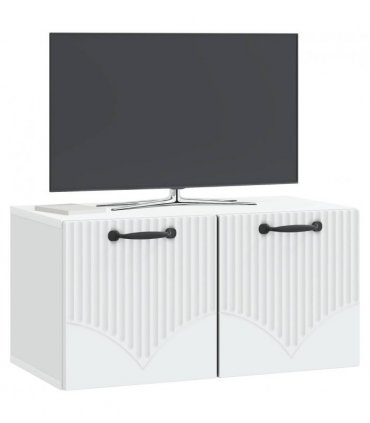 vidaXL Wall-Mounted TV Cabinet White 59.5 x 31 x 30 cm Engineered Wood — Size: 59.5 x 31 cm — V0672203217