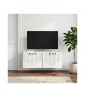 vidaXL Wall-Mounted TV Cabinet White 78.5 x 31 x 30 cm Engineered Wood — Size: 78.5 x 31 cm — V0672203218
