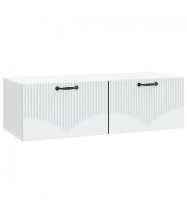 vidaXL Wall-Mounted TV Cabinet White 98 x 41 x 30 cm Engineered Wood — Size: 98 x 41 cm — V0672203219
