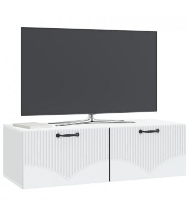vidaXL Wall-Mounted TV Cabinet White 98 x 41 x 30 cm Engineered Wood — Size: 98 x 41 cm — V0672203219
