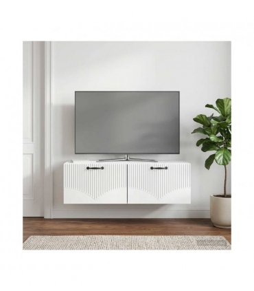 vidaXL Wall-Mounted TV Cabinet White 98 x 41 x 30 cm Engineered Wood — Size: 98 x 41 cm — V0672203219