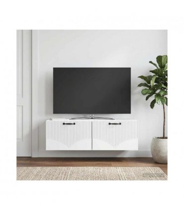 vidaXL Wall-Mounted TV Cabinet White 98 x 31 x 30 cm Engineered Wood — Size: 98 x 31 cm — V0672203220