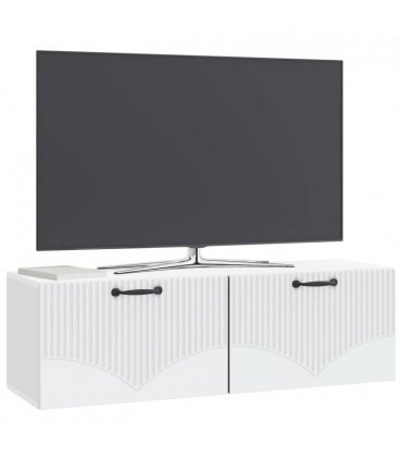 vidaXL Wall-Mounted TV Cabinet White 98 x 31 x 30 cm Engineered Wood — Size: 98 x 31 cm — V0672203220