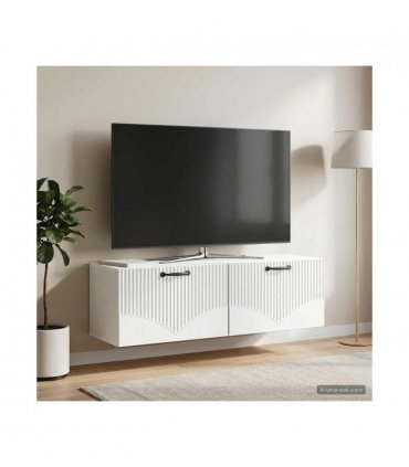 vidaXL Wall-Mounted TV Cabinet White 98 x 31 x 30 cm Engineered Wood — Size: 98 x 31 cm — V0672203220