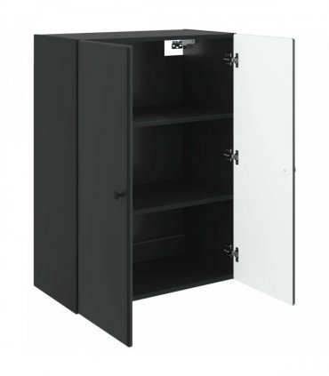 vidaXL Wall-Mounted Cabinet Black 66 x 34.5 x 90 cm Engineered Wood — V0672203241