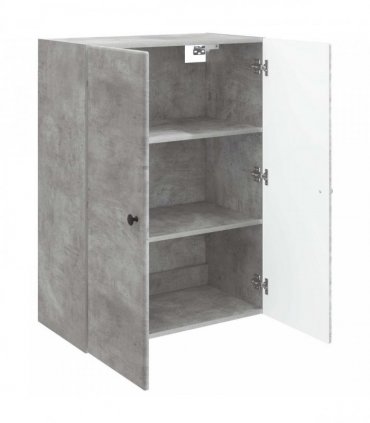 vidaXL Wall-Mounted Cabinet Concrete Grey 66 x 34.5 x 90 cm — V0672203245