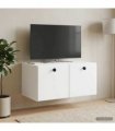 vidaXL Wall-Mounted TV Cabinet 59.5 x 41 x 30 cm White Engineered Wood — Size: 59.5 x 41 cm — V0672203250