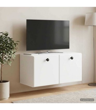 vidaXL Wall-Mounted TV Cabinet 59.5 x 31 x 30 cm White Engineered Wood — Size: 59.5 x 31 cm