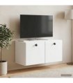 vidaXL Wall-Mounted TV Cabinet 59.5 x 31 x 30 cm White Engineered Wood — Size: 59.5 x 31 cm