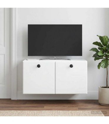vidaXL Wall-Mounted TV Cabinet 59.5 x 31 x 30 cm White Engineered Wood — Size: 59.5 x 31 cm