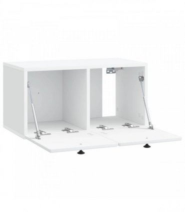 vidaXL Wall-Mounted TV Cabinet 59.5 x 31 x 30 cm White Engineered Wood — Size: 59.5 x 31 cm
