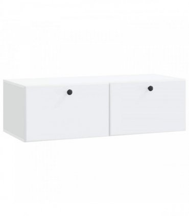 vidaXL Wall-Mounted TV Cabinet 98 x 41 x 30 cm White Engineered Wood — Size: 98 x 41 cm — V0672203252