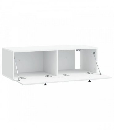 vidaXL Wall-Mounted TV Cabinet 98 x 41 x 30 cm White Engineered Wood — Size: 98 x 41 cm — V0672203252
