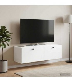 vidaXL Wall-Mounted TV Cabinet 98 x 31 x 30 cm White Engineered Wood — Size: 98 x 31 cm