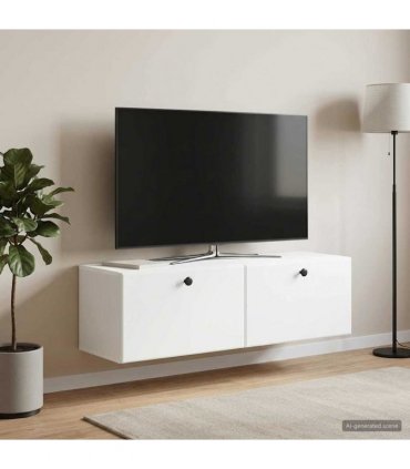 vidaXL Wall-Mounted TV Cabinet 98 x 31 x 30 cm White Engineered Wood — Size: 98 x 31 cm